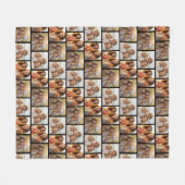 3 Foto Collage - Verspringend Patroon - Zwart Fleece Deken (Voorkant (Horizontaal))