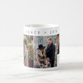 3 Foto Collage Vrede en vreugde Gepersonaliseerde  Koffiemok (Center)
