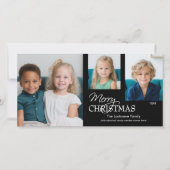 3 Foto-collage - Vrolijk kerstzwart & wit Feestdagenkaart (Voorkant)