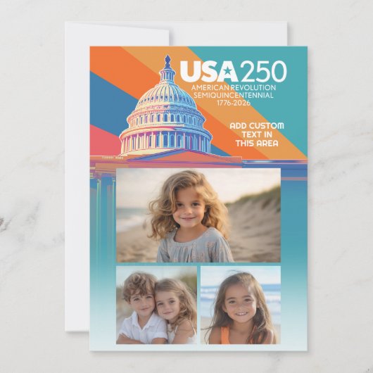 3 Foto Collage - VS 250 Capitolkoepel Amerika Kaart (Voorkant)
