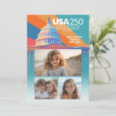 3 Foto Collage - VS 250 Capitolkoepel Amerika Kaart (Staand voorkant)