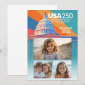 3 Foto Collage - VS 250 Capitolkoepel Amerika Kaart (Voorkant / Achterkant)