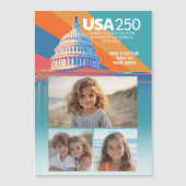 3 Foto Collage - VS 250 Capitolkoepel Amerika Magnetische Uitnodiging (Voorkant)