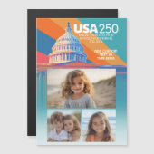 3 Foto Collage - VS 250 Koepel Amerika Magnetische Uitnodiging (Voorkant / Achterkant)