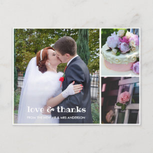 3 Foto Collage Wedding Bedankt Briefkaart
