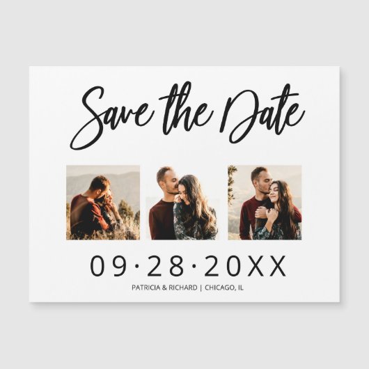 3 Foto Collage Wedding Save the Date (Voorkant)