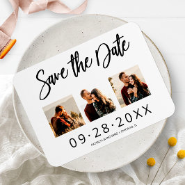 3 Foto Collage Wedding Save the Date Magneet
