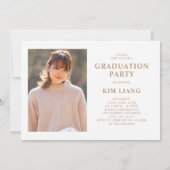 3 Foto Collage Wit & Beige Afstudeerfeest Kaart (Achterkant)