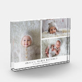 3 Foto Collage Wit Geboortekaartje Baby  (Links)