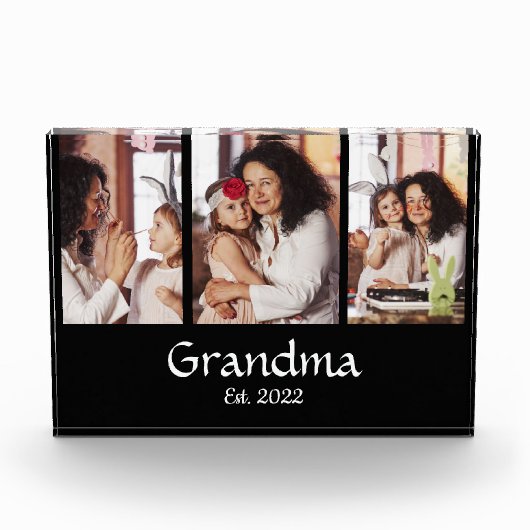 3 Foto Collage Zwart Wit Oma Opgericht (Voorkant)