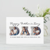 3-Foto "Dad" Cutout Personalized Vaderdag Feestdagenkaart (Staand voorkant)