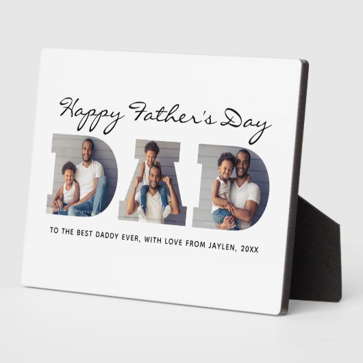 3-Foto "Dad" Cutout Personalized Vaderdag Fotoplaat (Zijkant)