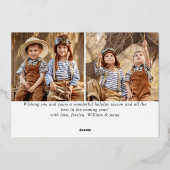 3 FOTO Eenvoudig Elegant Sparkle-kerstGold Folie Feestdagenkaart (Achterkant)