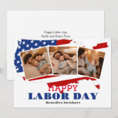 3 Foto Eenvoudige Elegante Dag van de Arbeid met A Bedankkaart (Voorkant / Achterkant)