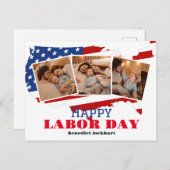 3 Foto Eenvoudige Elegante Dag van de Arbeid met A Briefkaart (Voorkant / Achterkant)