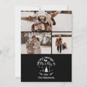 3 Foto Eerste kerst als Mr & Mrs. Feestdagenkaart (Voorkant)