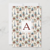 3 Foto Eiffeltoren, Topiaries Paris Christmas Feestdagenkaart (Achterkant)