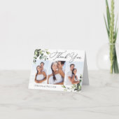 3 FOTO Elegant Eucalyptus Waterverf Floral QR Bedankkaart (Voorkant)