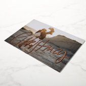 3 foto elegante script folie kerstkaart feestdagenkaart (Gedraaid)