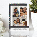3 Foto en vlekkerige stip terug sjabloon<br><div class="desc">Spotty Patroon Kleurrijke leuke kleuren,  platte kaarten. Gepersonaliseerd met uw eigen foto's en tekst van Ricaso .. voeg uw eigen gegevens toe aan deze prachtige kaarten die een indruk zullen maken</div>