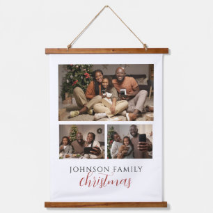 3 Foto Familiale Kerstsouvenir Hangend Wandkleed