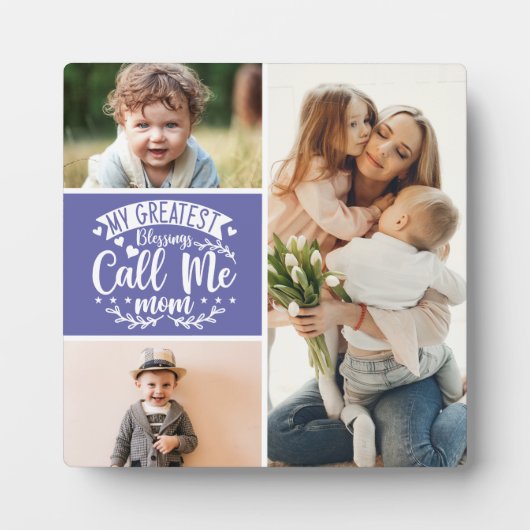 3 foto familie collage mam keepomwille moederdag fotoplaat (Voorkant)