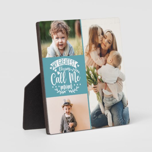 3 foto familie collage mam keepomwille moederdag fotoplaat (Voorkant)