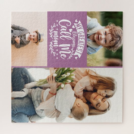 3 foto familie collage mam keepomwille moederdag legpuzzel (Horizontaal)