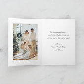 3 Foto Feestelijke Kerst Boho Beige Bow Ribbon Feestdagen Kaart (Binnen)