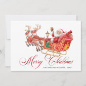 3 FOTO Feestelijke Kerstman slee Kerstgroet Feestdagenkaart (Voorkant)
