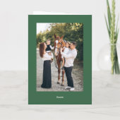 3 Foto Feestelijke Sage Green Christmas Bow Ribbon Feestdagen Kaart (Achterkant)