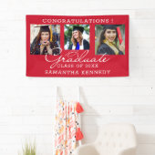 3 Foto Felicitaties Geslaagd Afstuderen Rood Spandoek (Insitu)