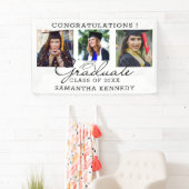 3 Foto Felicitaties Geslaagd Afstuderen Wit Spandoek (Insitu)