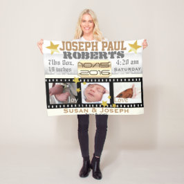 3 Foto Filmster Filmspoel Zilver Bokeh en Goud Fleece Deken
