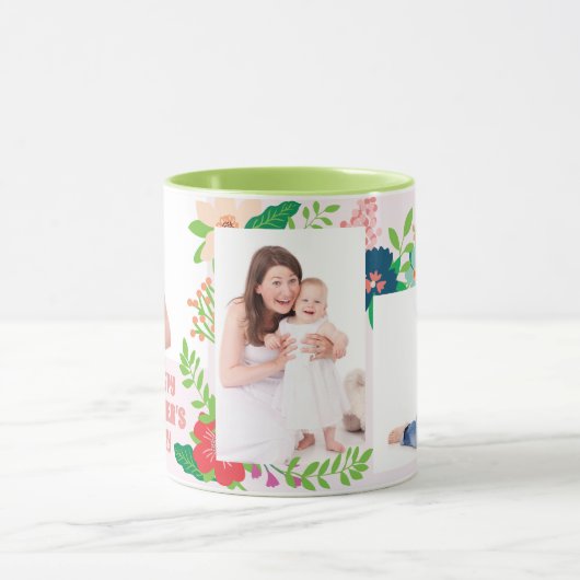 3 Foto Floral Moederdag Coffee Mok (Midden)