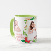 3 Foto Floral Moederdag Coffee Mok (Voorkant links)