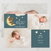 3 foto Geboorteaankondiging Over het Beer van de M Feestdagenkaart (Voorkant / Achterkant)