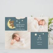 3 foto Geboorteaankondiging Over het Beer van de M Feestdagenkaart (Staand voorkant)