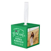 3 Foto Gefeliciteerd Elegant Afstuderen Green Decoratie (Voorkant hoekig)