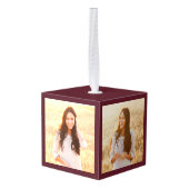 3 Foto Gefeliciteerd Modern Afstuderen Maroon Decoratie (Achter hoekig)