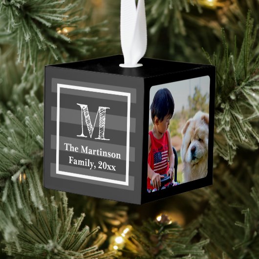 3 Foto Gepersonaliseerd collage met monogram Decoratie (Boom)