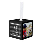 3 Foto Gepersonaliseerd collage met monogram Decoratie (Voorkant hoekig)