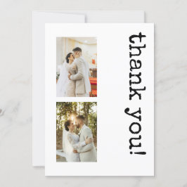 3 foto gepersonaliseerde typemachine dank u bruilo bedankkaart