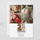 3 Foto geplaatst Eerste kerst Feestdagenkaart (Voorkant)