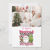 3 Foto geruit Vrolijk & Helder Kerstmis Feestdagenkaart (Voorkant)