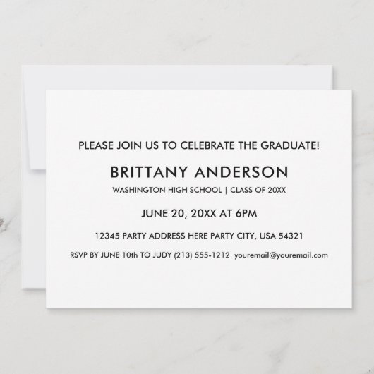 3 Foto Gold Modern Graduation Party nodigt WB uit Kaart (Achterkant)