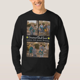 3 foto grootste papa ooit Vaderdag lange mouw T-shirt