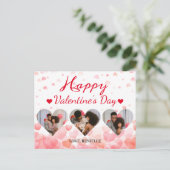 3 foto Hart collage Valentijnsdag paar Feestdagenkaart (Staand voorkant)