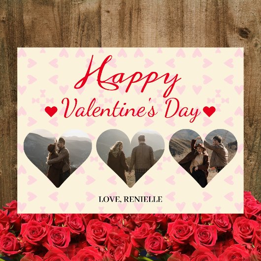 3 foto Hart collage Valentijnsdag paar Feestdagenkaart