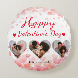 3 foto Hart collage Valentijnsdag paar Rond Kussen